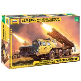   Zvezda 5072 Russian multiple rocket launch system BM-30 SMERCH 1/72 harcjármű makett