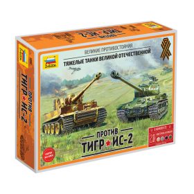   Zvezda 5200 Eastern Front WWII Battle Set "Is-2" vs "Tiger I" 1/72 harckocsi makett