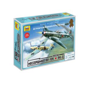   Zvezda 5201 Eastern Front WWII Battle Set "Messer Bf-109" vs "Yak-3" 1/72 repülőgép makett