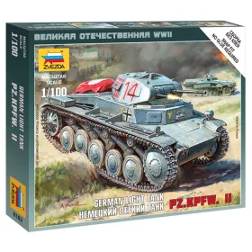   Zvezda 6102 German Light Tank Pz.Kp.fw II 1/100 harckocsi makett