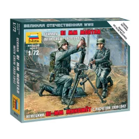   Zvezda 6111 German 81-mm Mortar With Crew 1939-1942 1/72 figura makett