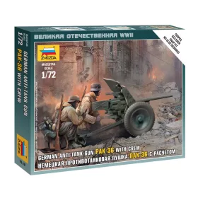   Zvezda 6114 German Anti-tank Gun Pak-36 With Crew 1/72 löveg makett