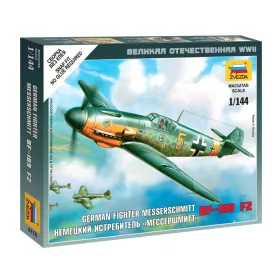   Zvezda 6116 German Fighter Messerschmitt BF-109 F2 1/144 repülőgép makett
