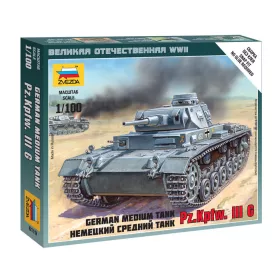   Zvezda 6119 German Medium Tank Pz.Kp.fw III G 1/100 harckocsi makett