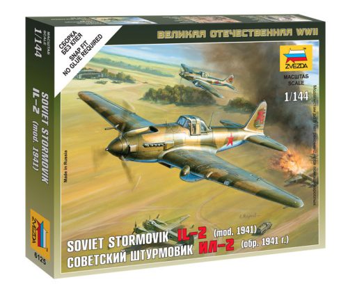 Zvezda 6125 Soviet Stormovik IL-2 (mod. 1941) 1/144 repülőgép makett