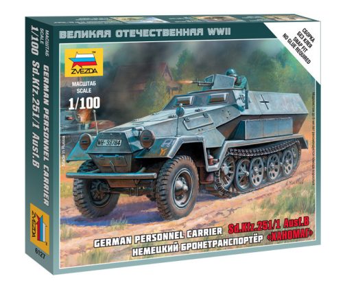 Zvezda 6127 German Personnel Carrier SD.KFZ.25I/I AUSF.B 1/100 harcjármű makett              