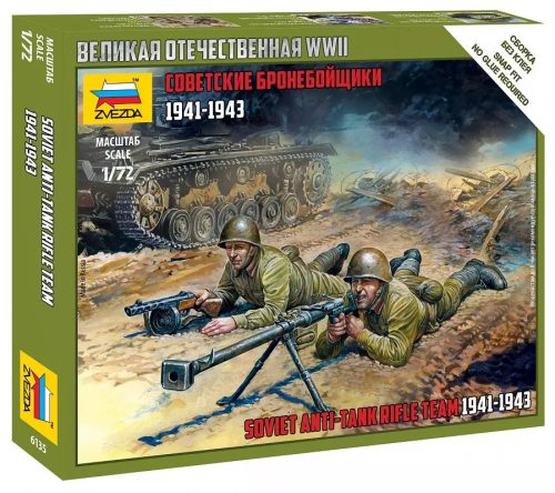 Zvezda 6135 Soviet Anti-Tank Rifle team 1/72 figura makett