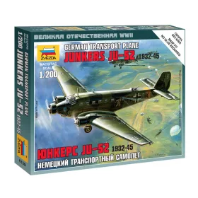   Zvezda 6139 German Transport Plane Ju-52 1932-45 1/200 repülőgép makett