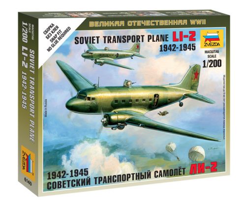 Zvezda 6140 Soviet Li-2 Transport Plane 1/200 repülőgép makett