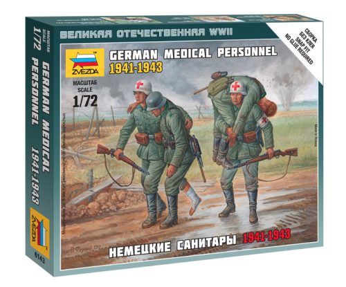 Zvezda 6143 German Medical Personnel 1941-43 1/72 figura makett