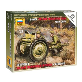 Zvezda 6145 Soviet 76-mm Gun w/Crew 1/72 löveg makett