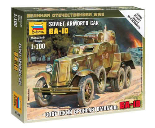 Zvezda 6149 Soviet Armored Car BA-10 1/100 harcjármű makett