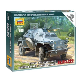   Zvezda 6157 German Sd.Kfz.222 Armored Car 1/100 harcjármű makett