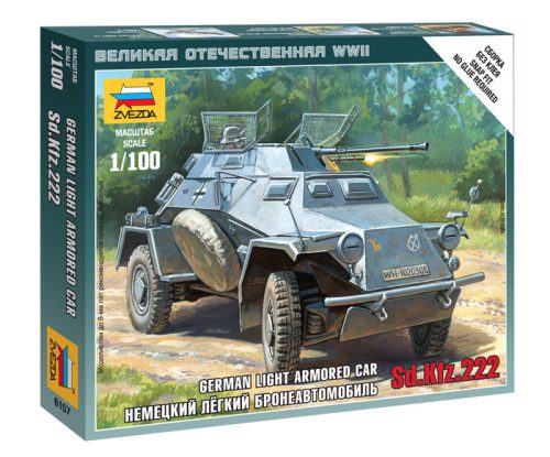 Zvezda 6157 German Sd.Kfz.222 Armored Car 1/100 harcjármű makett