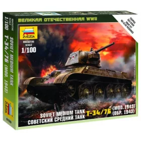   Zvezda 6159 Soviet Medium Tank T-34-76 mod.1942 1/100 harckocsi makett