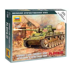   Zvezda 6162 German flamethrower tank Pz.Kpfw III. 1/100 harckocsi makett