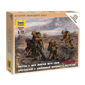   Zvezda 6168 British 3-inch mortar with crew 1/72 figura makett