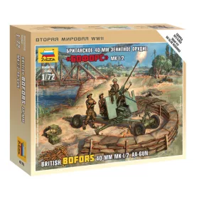   Zvezda 6170 British Bofors 40mm Mk-2 AA-Gun w/Crew 1/72 figura makett