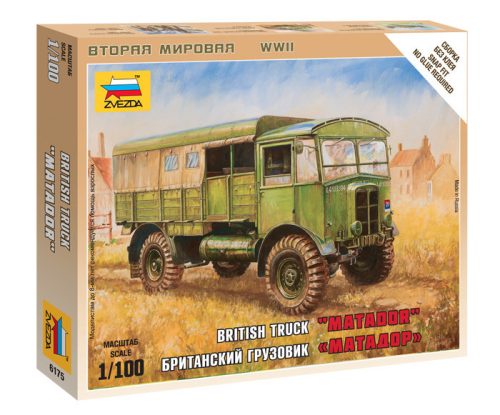 Zvezda 6175 British army truck Matador 1/100 katonai jármű makett