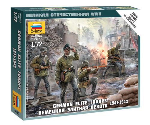 Zvezda 6180 German Elite Troops 1939-1943 1/72 figura makett