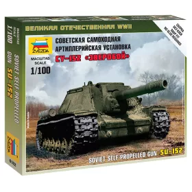  Zvezda 6182 Soviet Self-propelled Howitzer SU-152 1/100 harckocsi makett