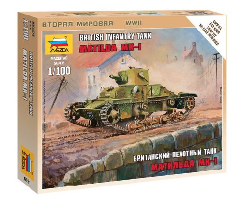 Zvezda 6191 British Light Tank Matilda Mk I 1/100 harckocsi makett