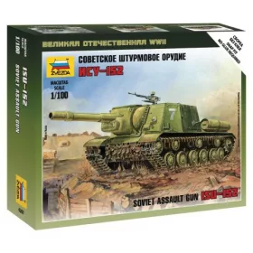   Zvezda 6207 Soviet assault gun ISU-152 1/100 harckocsi makett