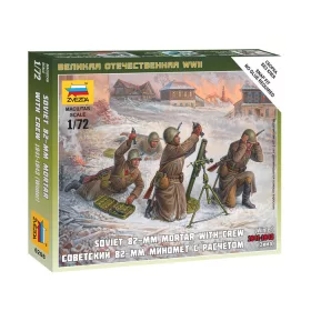   Zvezda 6208 Soviet 82-mm mortar with crew 1941-1943 (winter) 1/72 figura makett