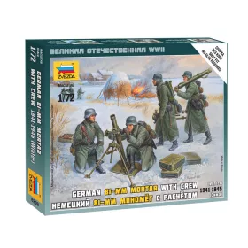   Zvezda 6209 German 81-mm mortar with crew 1941-1945 (winter) 1/72 figura makett