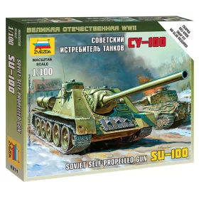   Zvezda 6211 Soviet Self-Propelled Gun SU-100 1/100 harckocsi makett