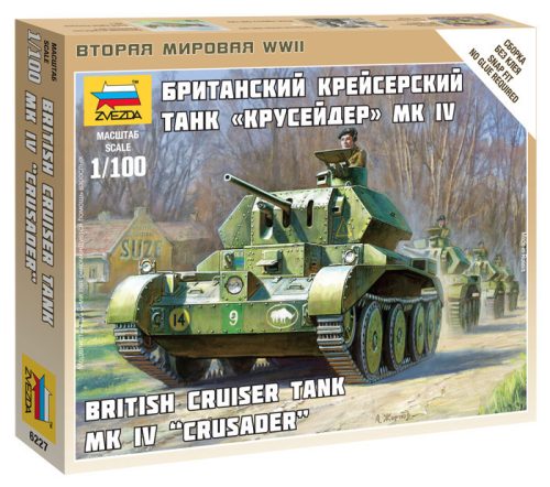 Zvezda 6227 British Tank Crusader Mk IV 1/100 harckocsi makett