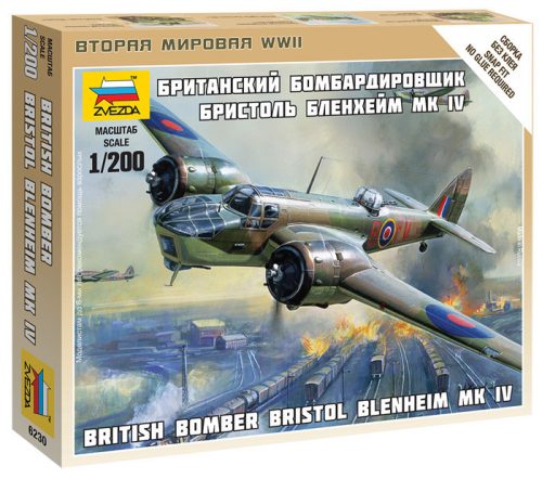 Zvezda 6230 British Bomber Bristol Blenheim Mk IV 1/200 repülőgép makett
