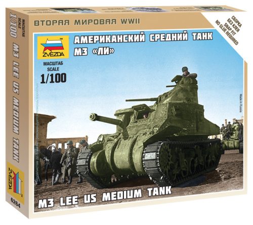 Zvezda 6264 US Medium Tank M3 Lee 1/100 harckocsi makett