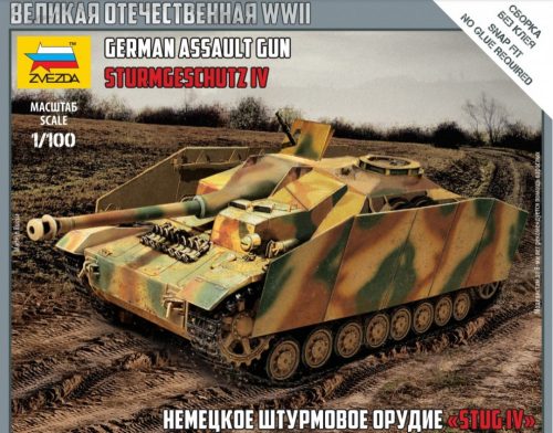 Zvezda 6284 German assault gun StuG IV 1/100 harckocsi makett