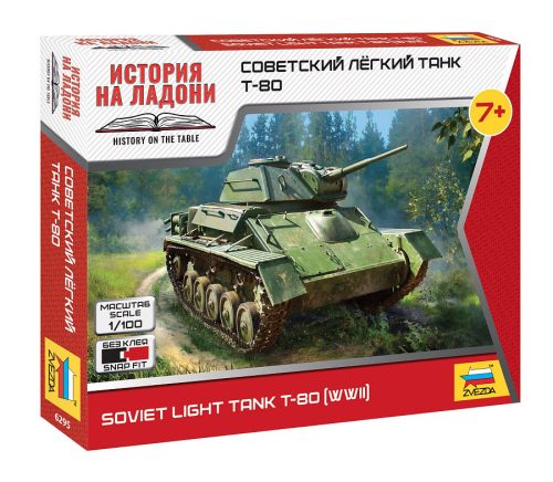 Zvezda 6295 Soviet Light Tank T-80 1/100 harckocsi makett