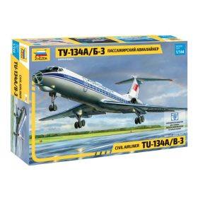   Zvezda 7007 Civil airliner Tupolev Tu-134A/B-3 1/144 repülőgép makett