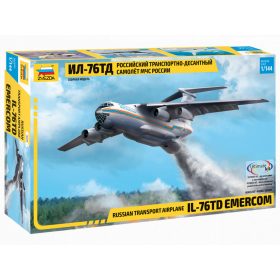   Zvezda 7029 Russian Transport Airplane IL-76TD Emercom 1/144 repülőgép makett