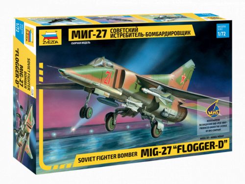 Zvezda 7228 Soviet fighter bomber MiG-27 "Flogger-D" 1/72 repülőgép makett