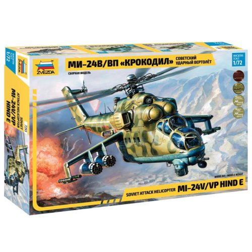 Zvezda 7293 Soviet Attack Helicopter Mi-24V/VP Hind E 1/72 helikopter makett