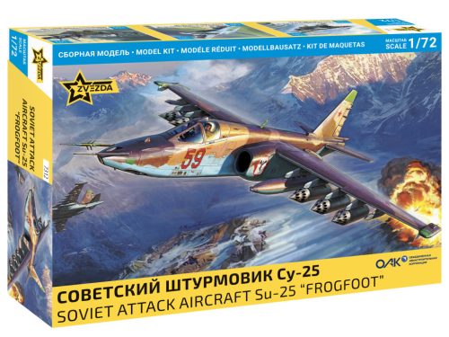 Zvezda 7312 Russian SU-25 fighter - Frogfoot 1/72 repülőgép makett