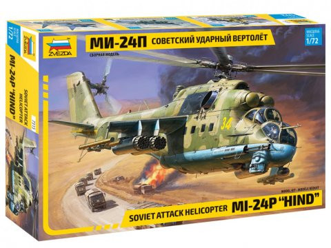 Zvezda 7315 Soviet attack helicopter MI-24P Hind 1/72 helikopter makett