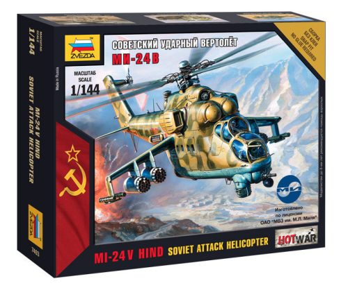 Zvezda 7403 Soviet Attack Helicopter Mil Mi-24 VP 1/144 helikopter makett