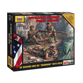 Zvezda 7414 US Machine Gun Browning Crew 1/72 figura makett