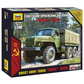   Zvezda 7417 Soviet army truck Ural 4320 1/100 katonai jármű makett