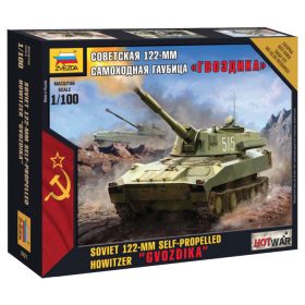   Zvezda 7421 Soviet Self-Propelled Howitzer 122mm "Gvozdika" 1/100 harcjármű makett