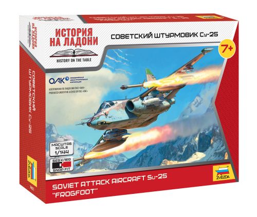 Zvezda 7431 Soviet attack aircraft Su-25 FROGFOOT 1/144 repülőgép makett