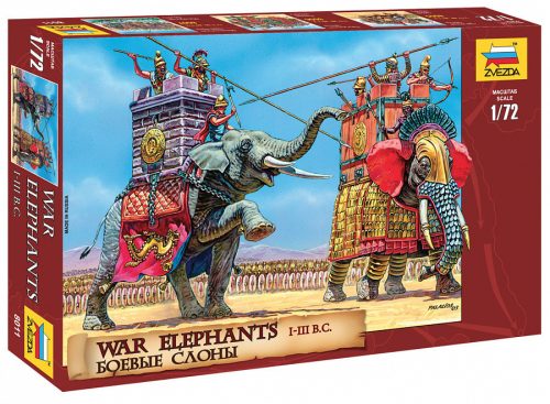 Zvezda 8011 War Elephants (i.e. III-I.sz) 1/72 figura makett