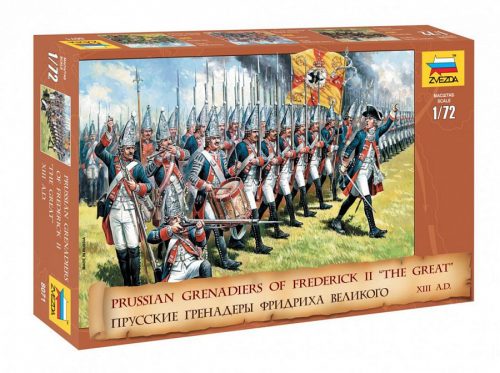 Zvezda 8071 Prussian Grenadiers of Frederick II "The Great" XVIII A.D. 1/72 figura makett
