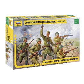   Zvezda 8077 Soviet Infantry Platoon Kursk, 1943 1/72 figura makett