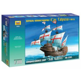   Zvezda 9008 Conquistadores ship "San Gabriel" XVI cent. 1/100 vitorláshajó makett